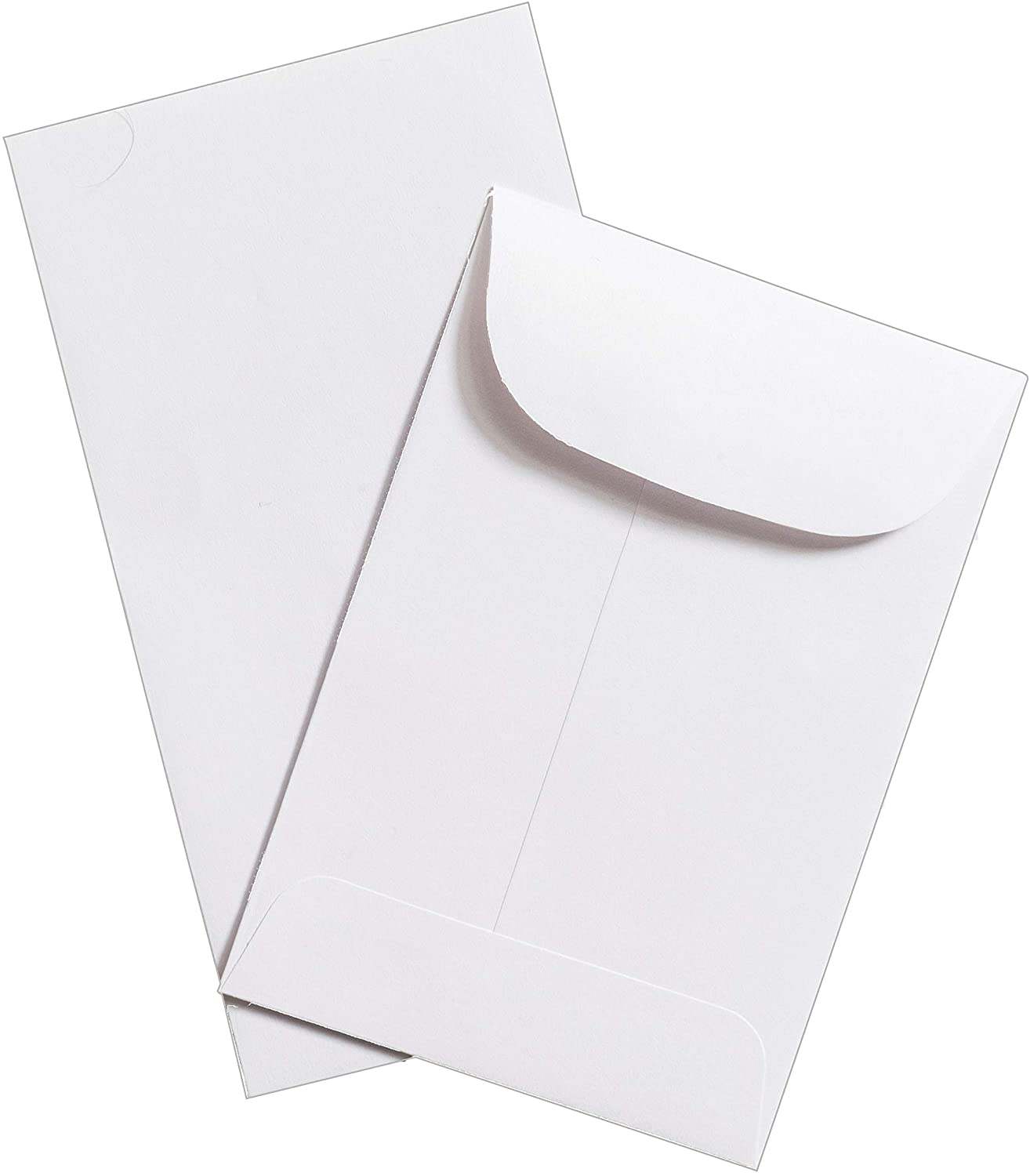 Two white wove coin envelopes.