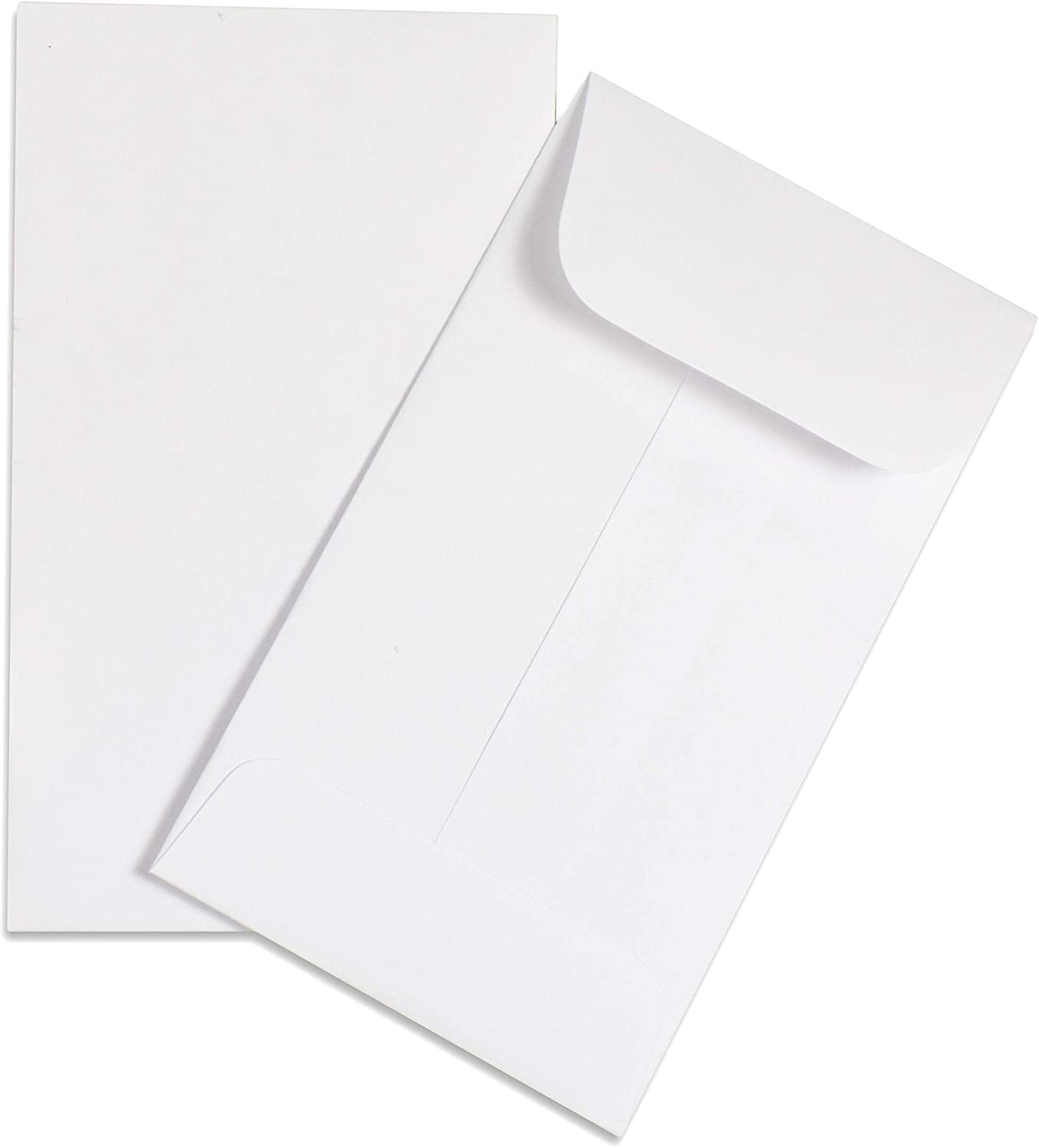 Two white wove coin envelopes.