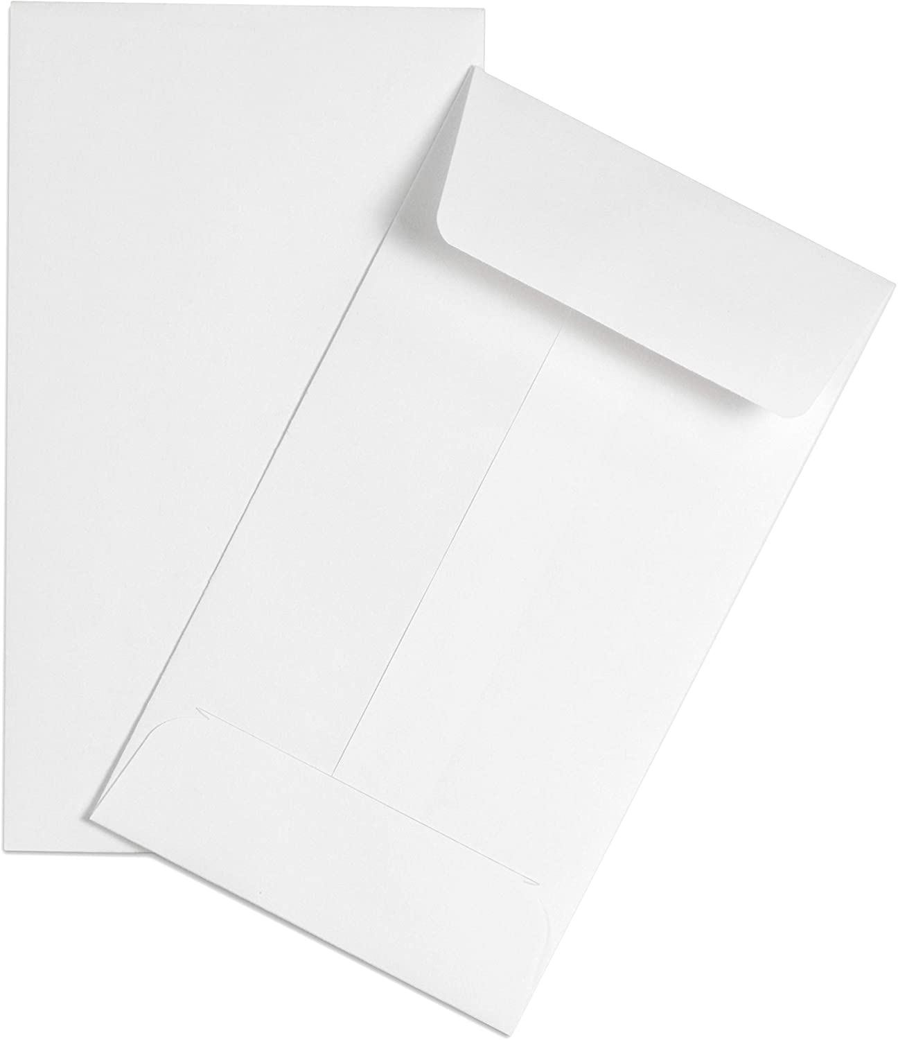 Two white wove coin envelopes.