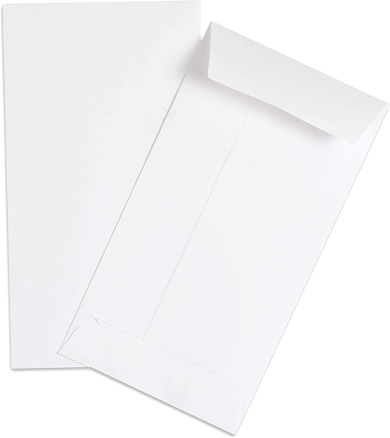 Two white wove coin envelopes.
